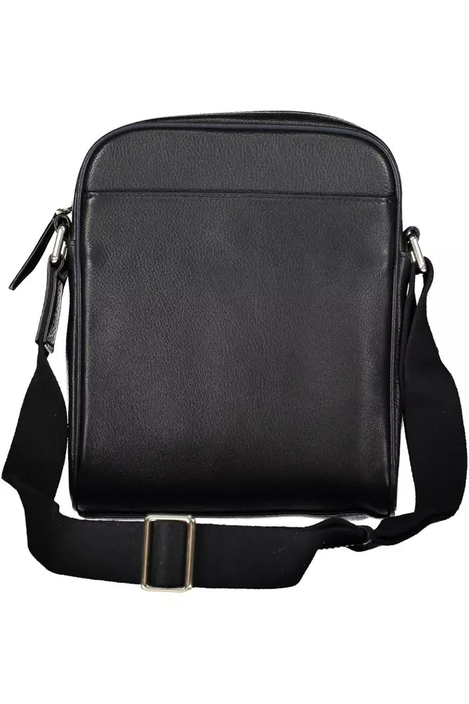 La Martina Black Leather Men Shoulder Bag - KALAJ