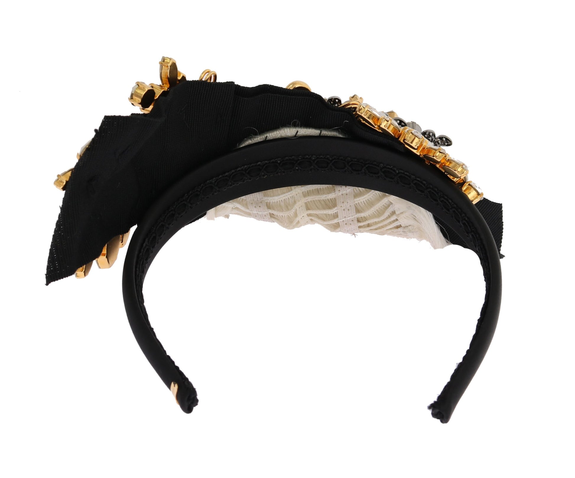 Dolce & Gabbana Elegant Black Crystal Headband Diadem - KALAJ