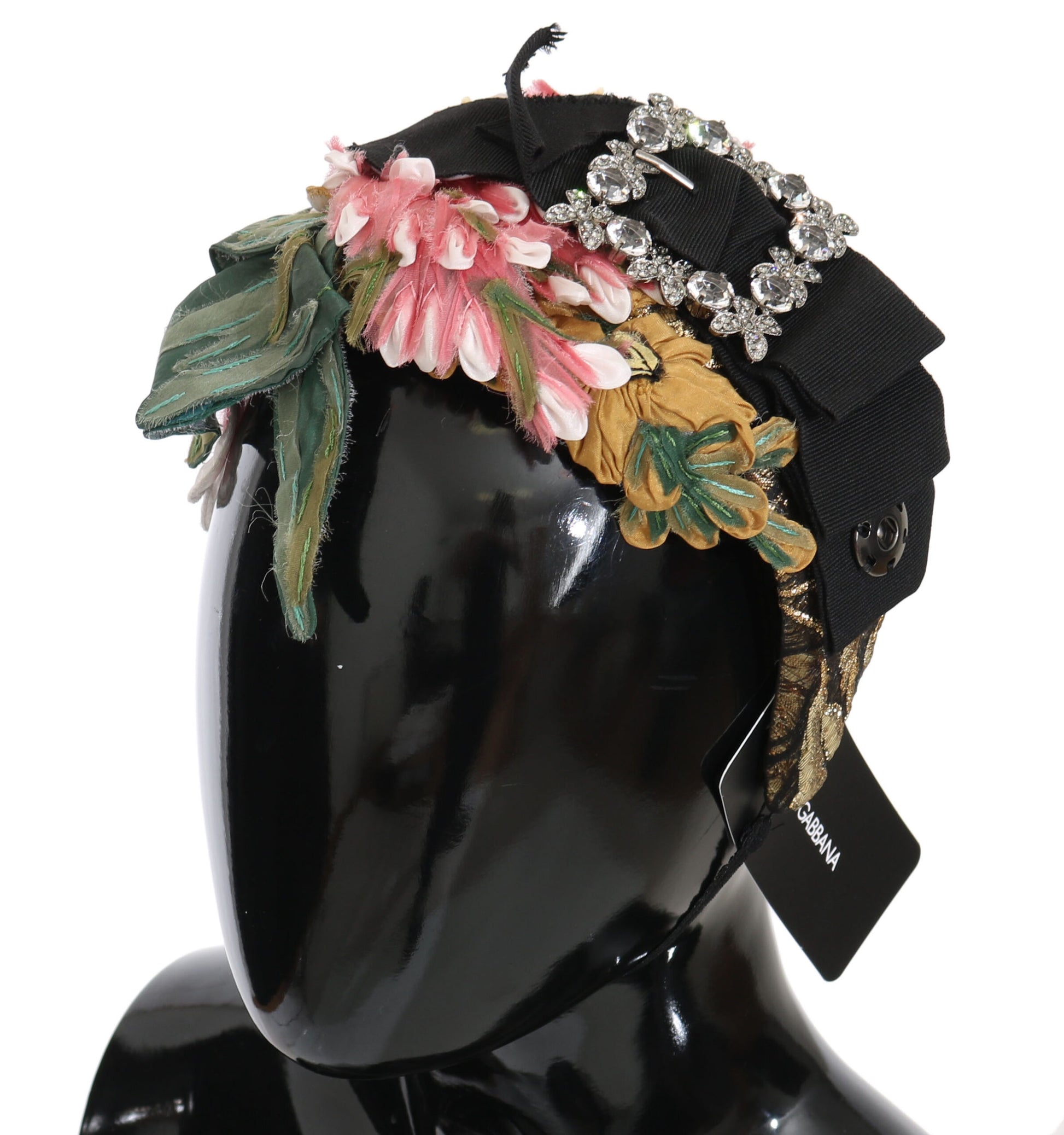 Dolce & Gabbana Elegant Crystal-Embellished Floral Headband - KALAJ