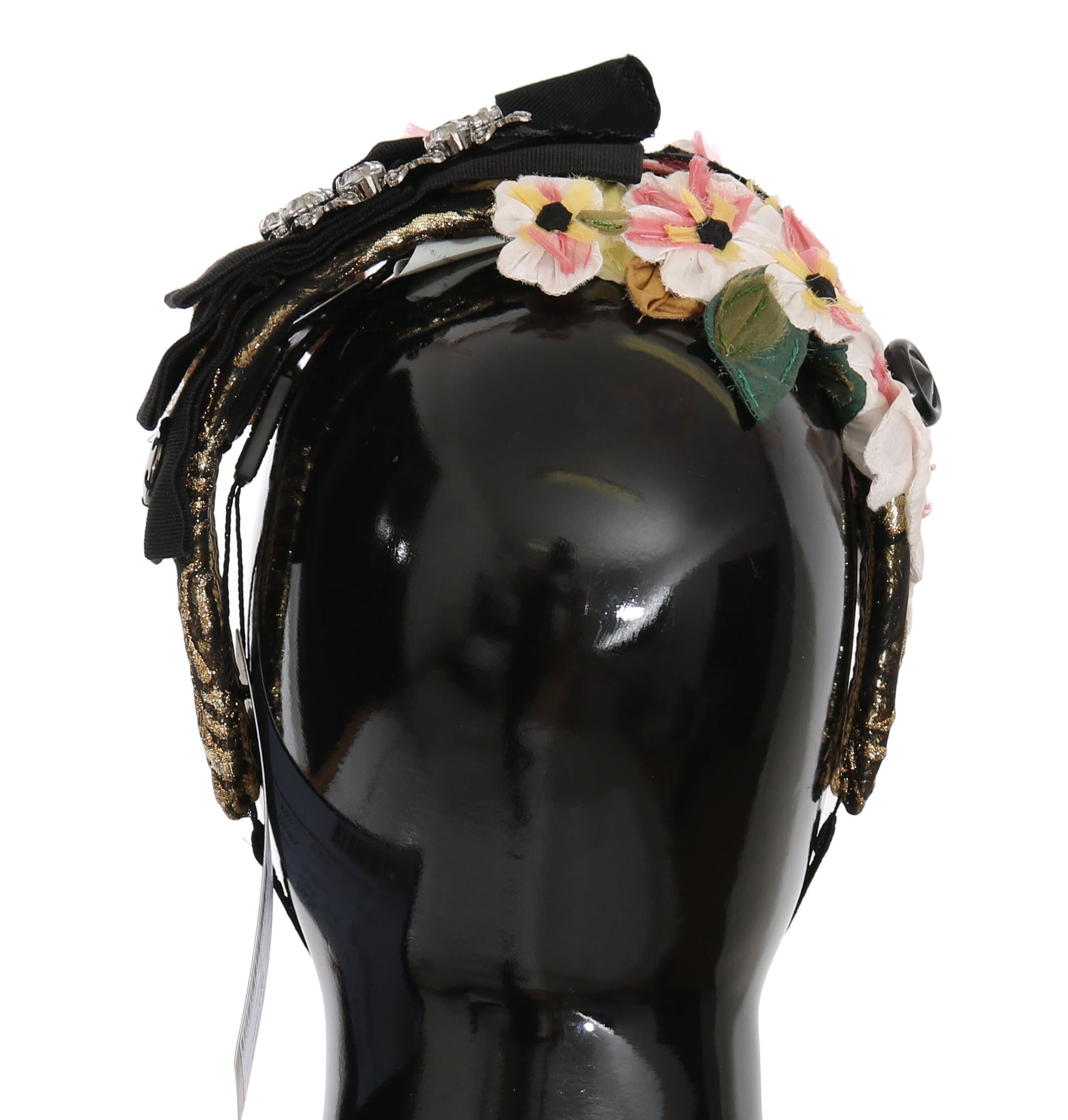 Dolce & Gabbana Elegant Crystal-Embellished Floral Headband - KALAJ