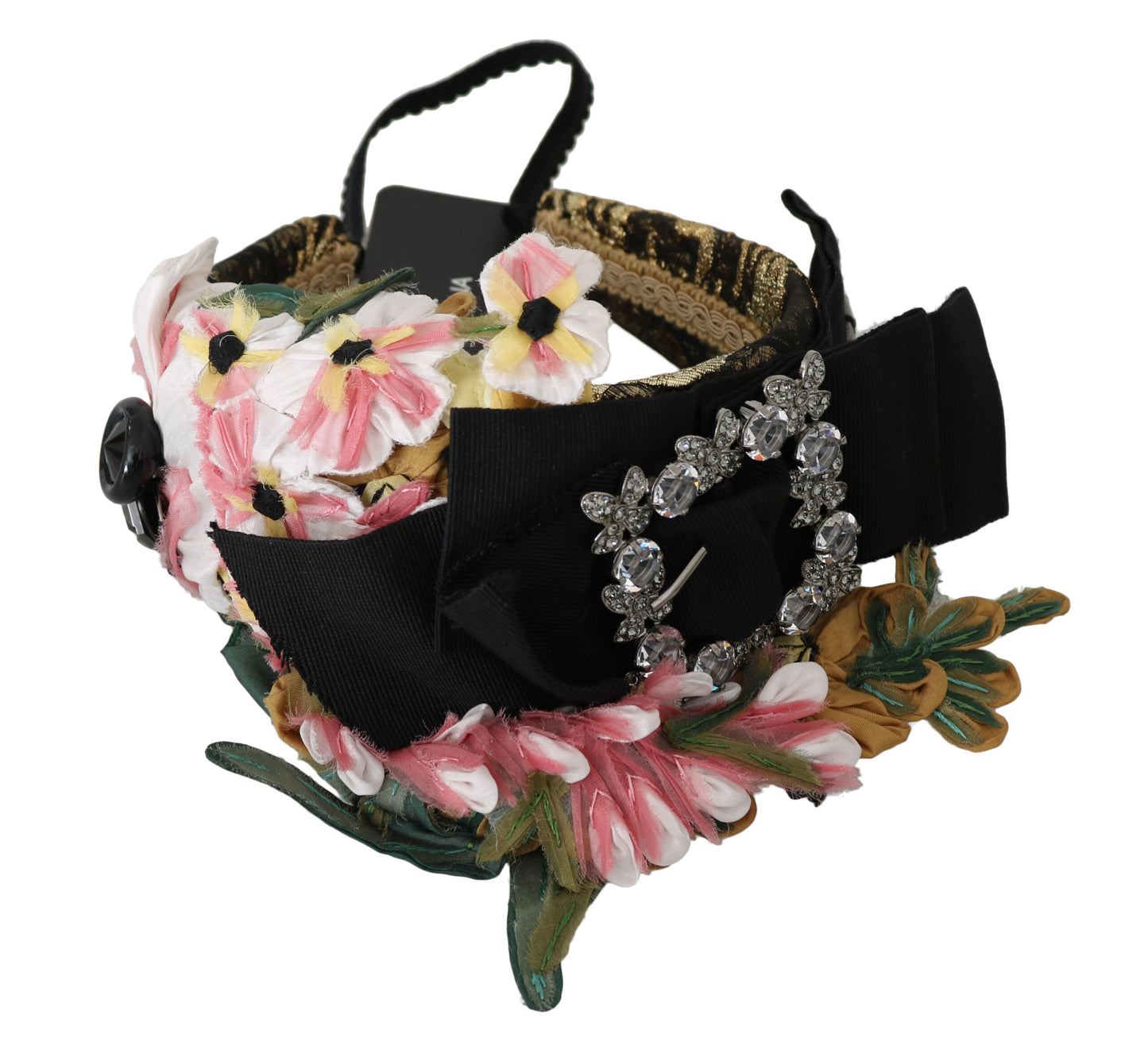 Dolce & Gabbana Elegant Crystal-Embellished Floral Headband - KALAJ