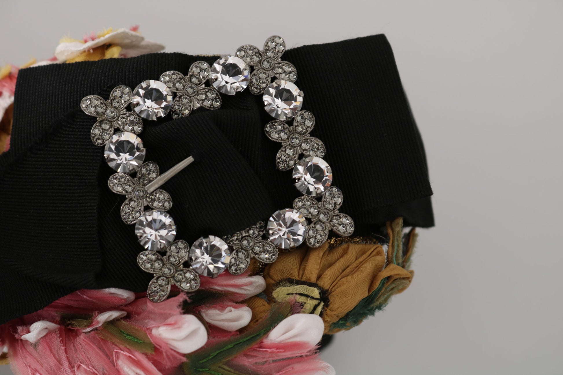 Dolce & Gabbana Elegant Crystal-Embellished Floral Headband - KALAJ