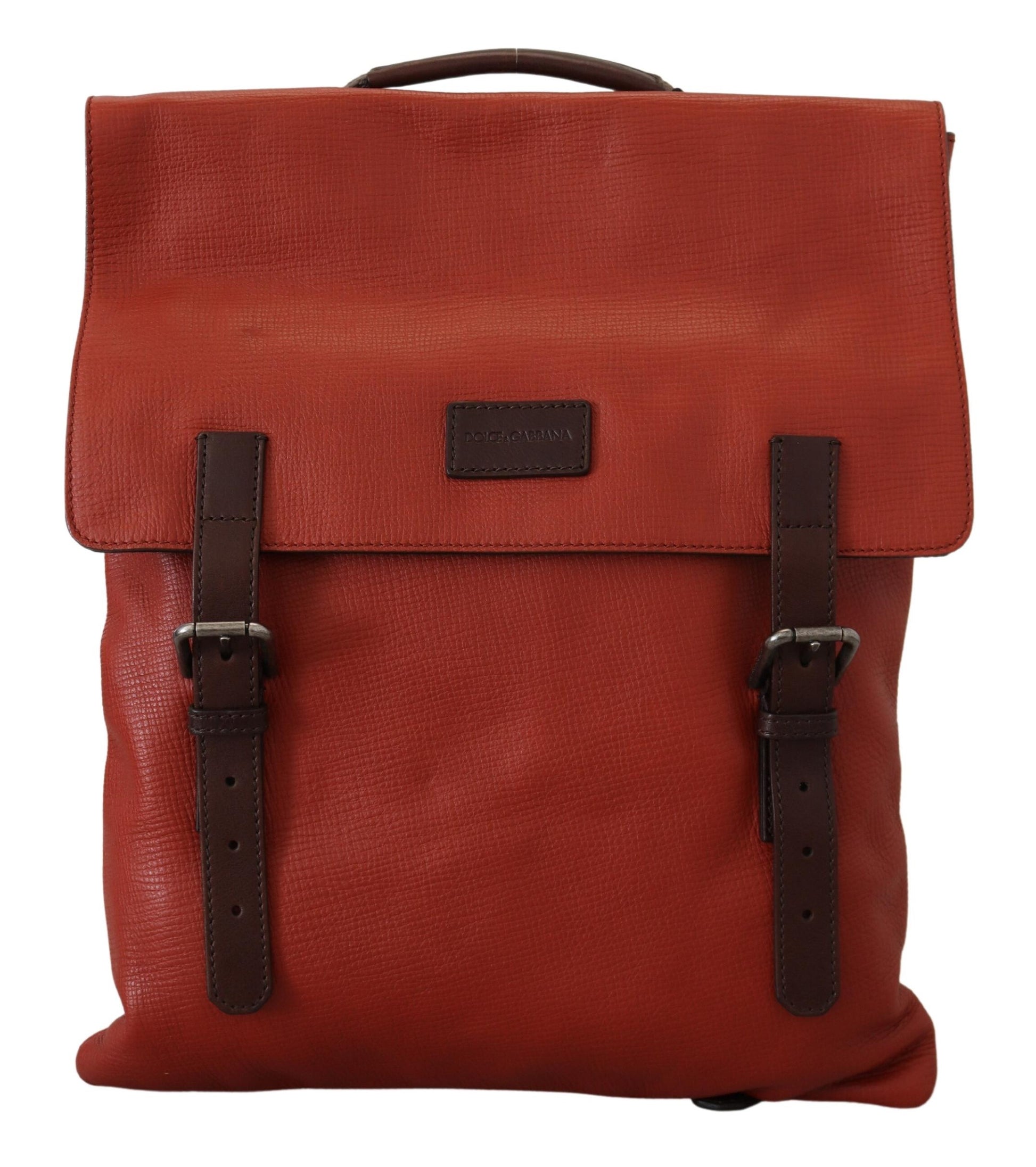 Dolce & Gabbana Elegant Calfskin Leather Backpack in Orange - KALAJ