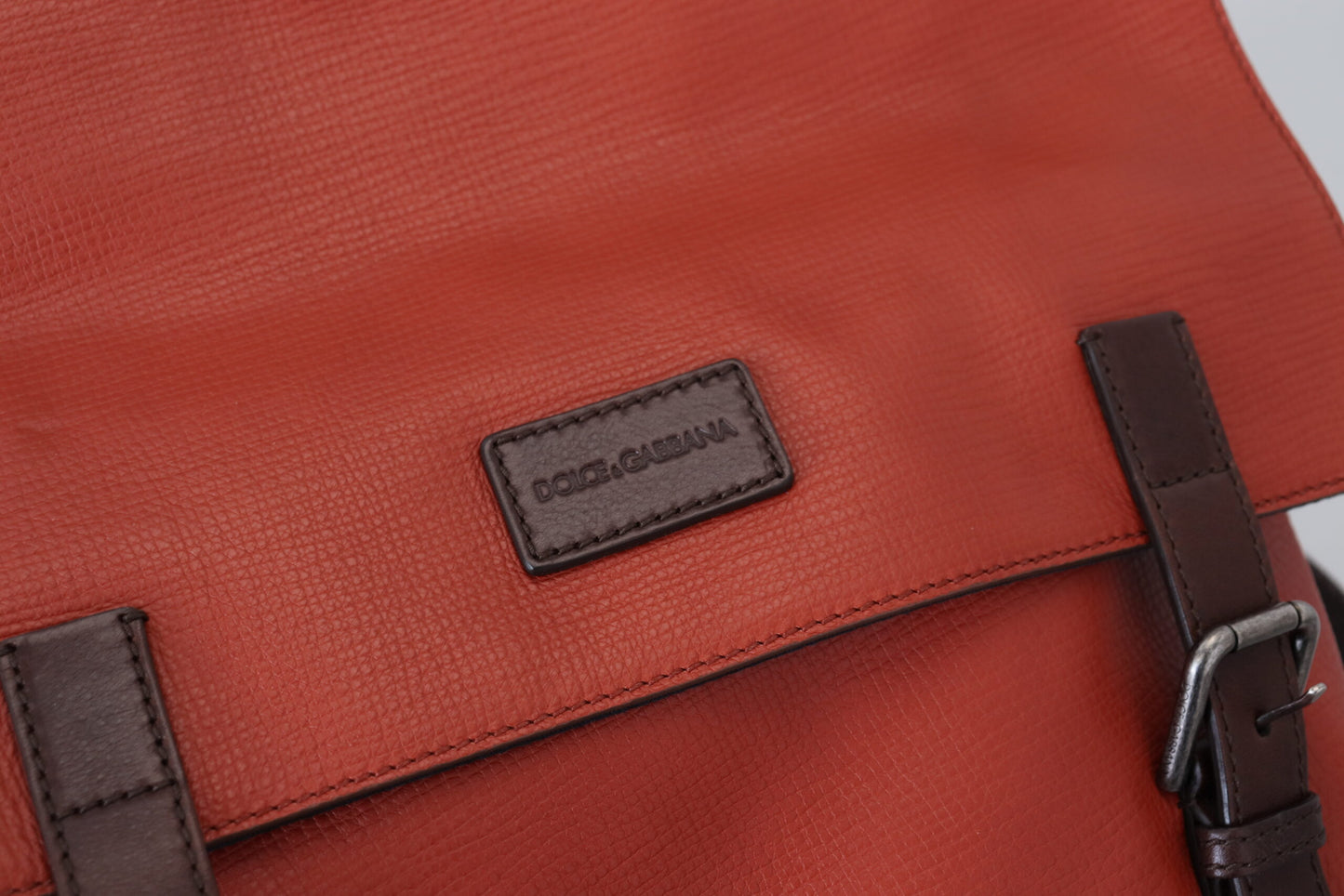 Dolce & Gabbana Elegant Calfskin Leather Backpack in Orange - KALAJ