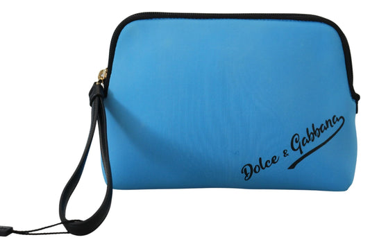 Dolce & Gabbana Elegant Blue Polyamide Pouch Bag - KALAJ