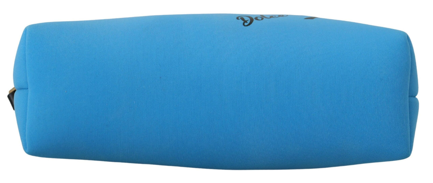 Dolce & Gabbana Elegant Blue Polyamide Pouch Bag - KALAJ