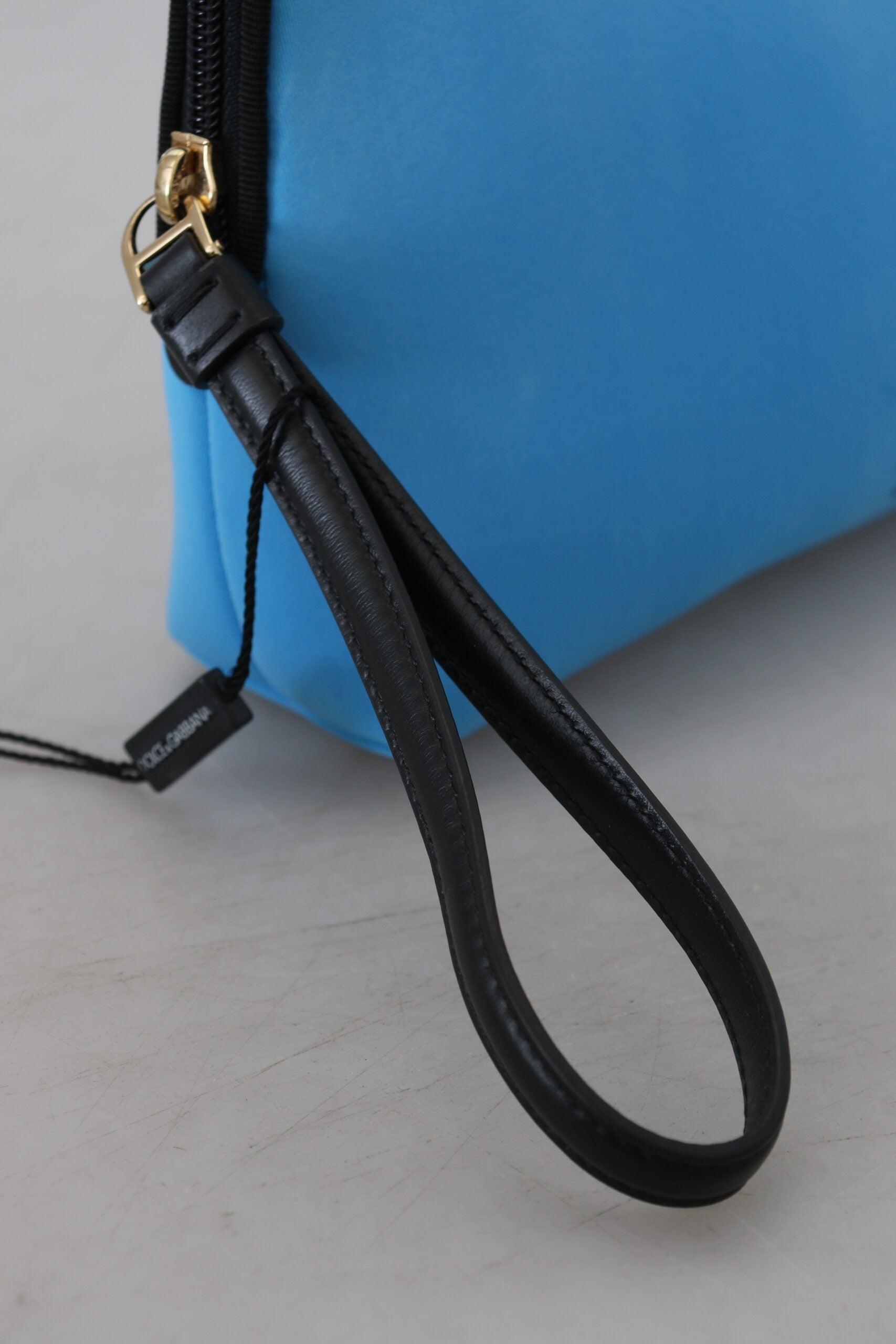 Dolce & Gabbana Elegant Blue Polyamide Pouch Bag - KALAJ