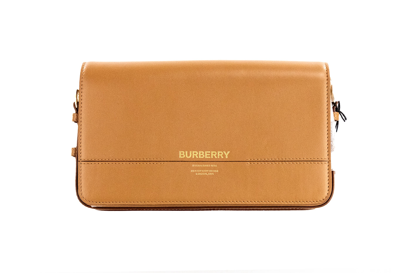 Burberry Grace Small Nutmeg Smooth Leather Flap Crossbody Clutch Handbag Purse - KALAJ