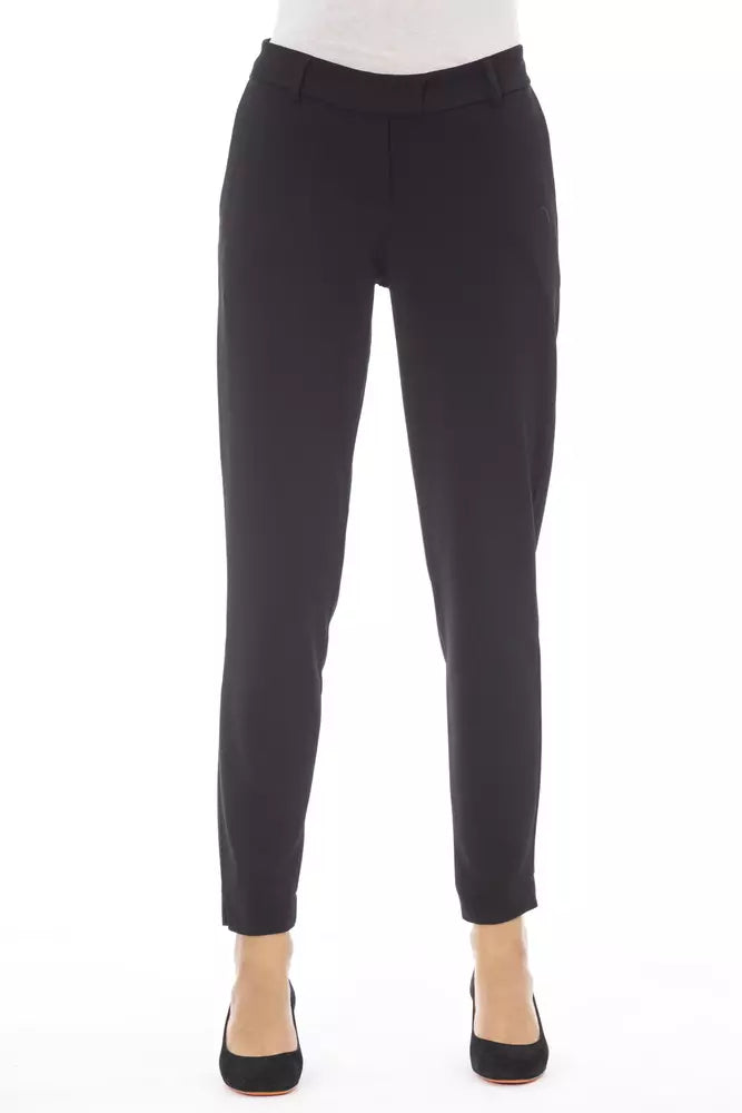 Alpha Studio Black Polyester Women's Trouser