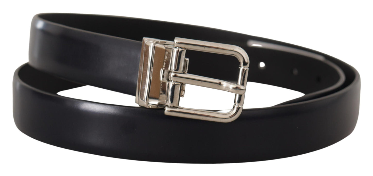 Dolce & Gabbana Elegant Leather Belt with Metal Buckle - KALAJ