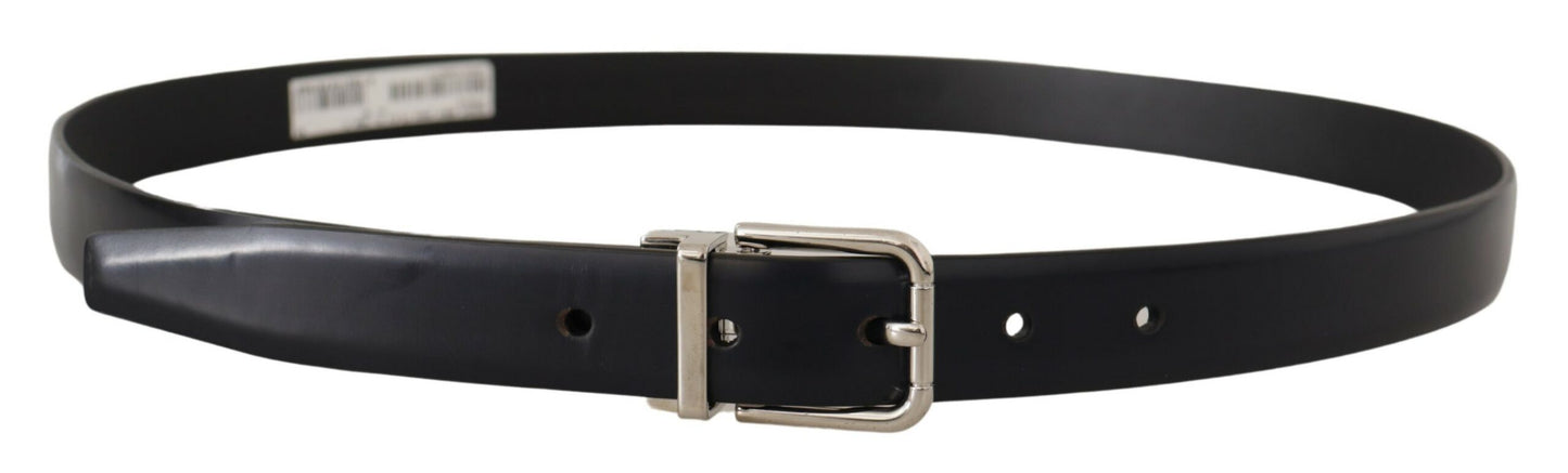 Dolce & Gabbana Elegant Leather Belt with Metal Buckle - KALAJ