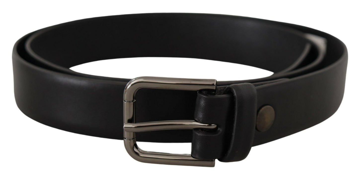 Dolce & Gabbana Elegant Black Leather Classic Belt - KALAJ