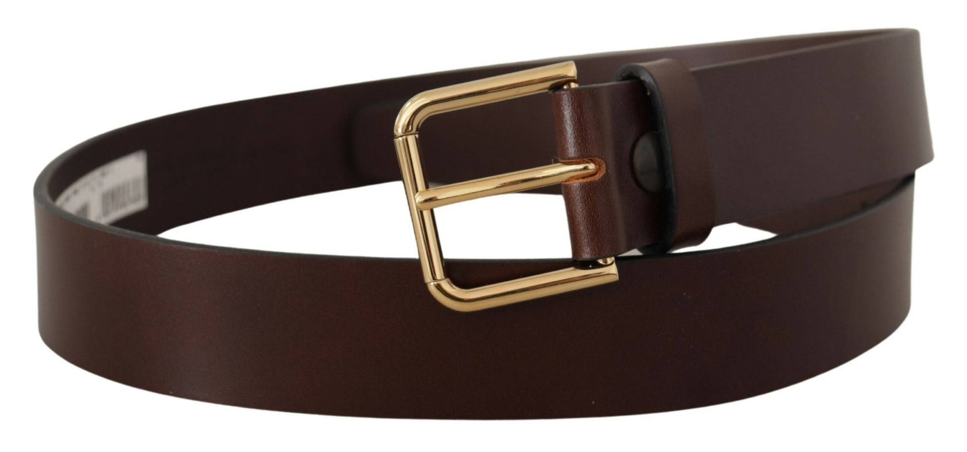 Dolce & Gabbana Elegant Dark Brown Leather Belt - KALAJ