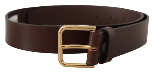 Dolce & Gabbana Elegant Dark Brown Leather Belt - KALAJ