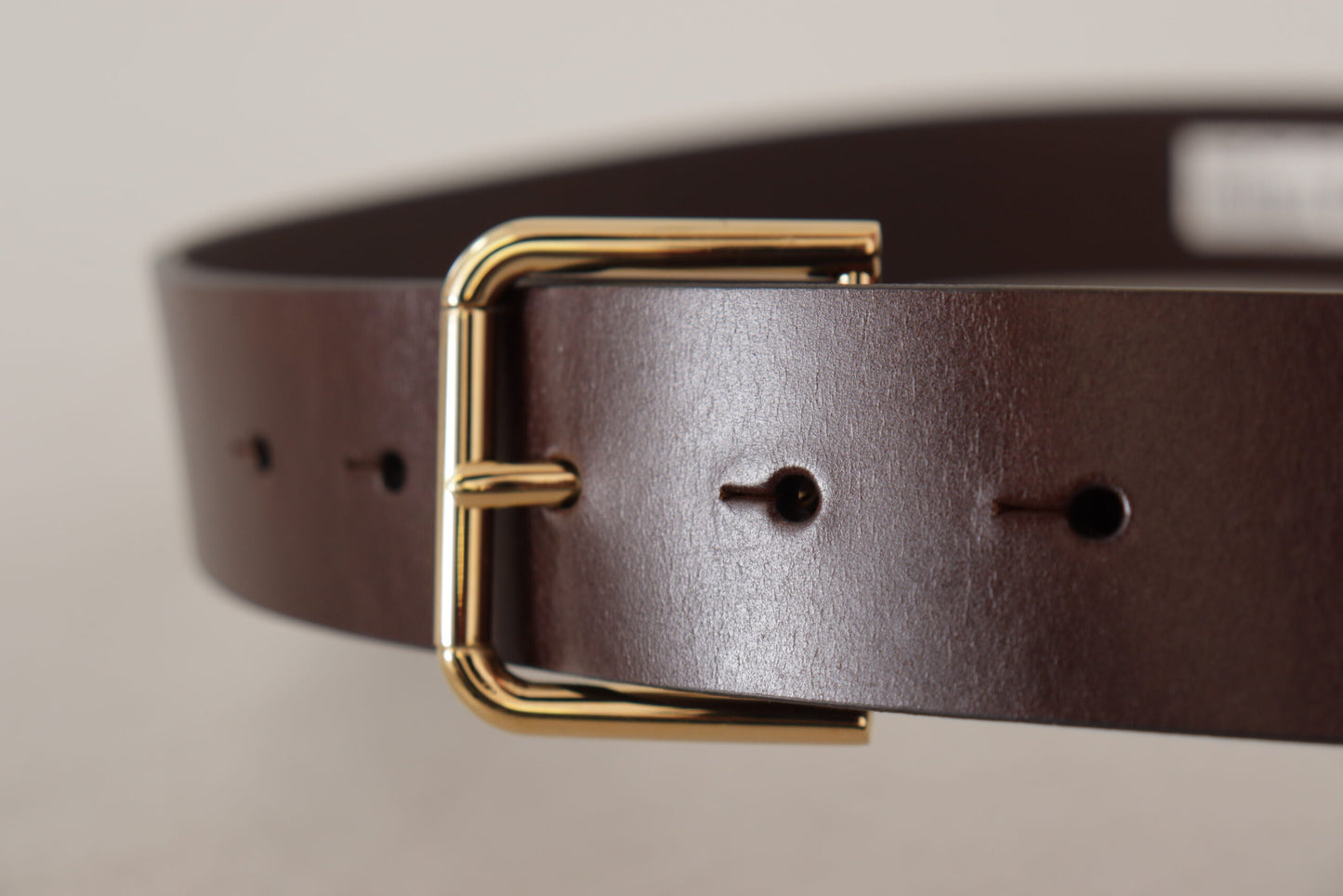 Dolce & Gabbana Elegant Dark Brown Leather Belt - KALAJ