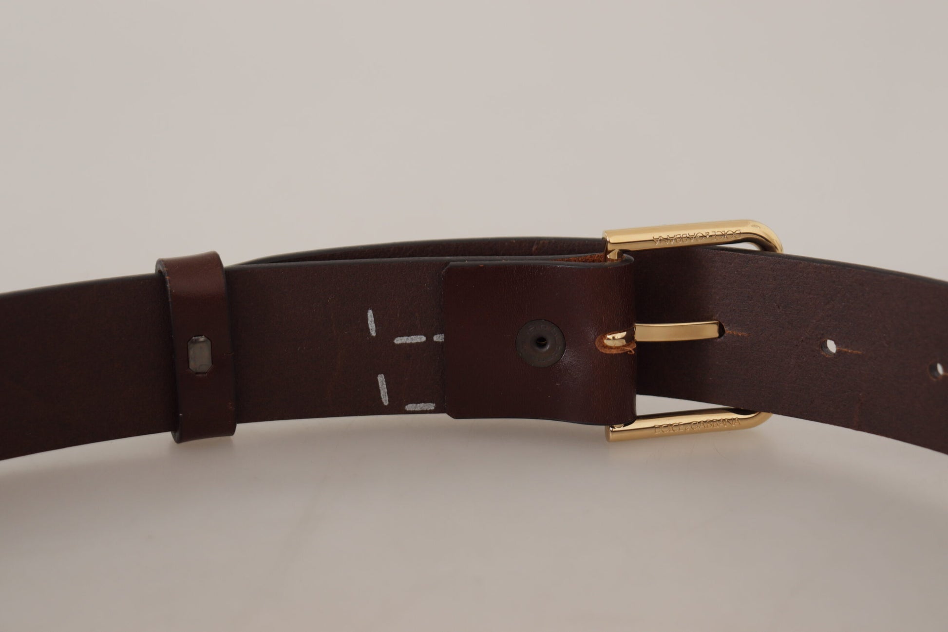 Dolce & Gabbana Elegant Dark Brown Leather Belt - KALAJ