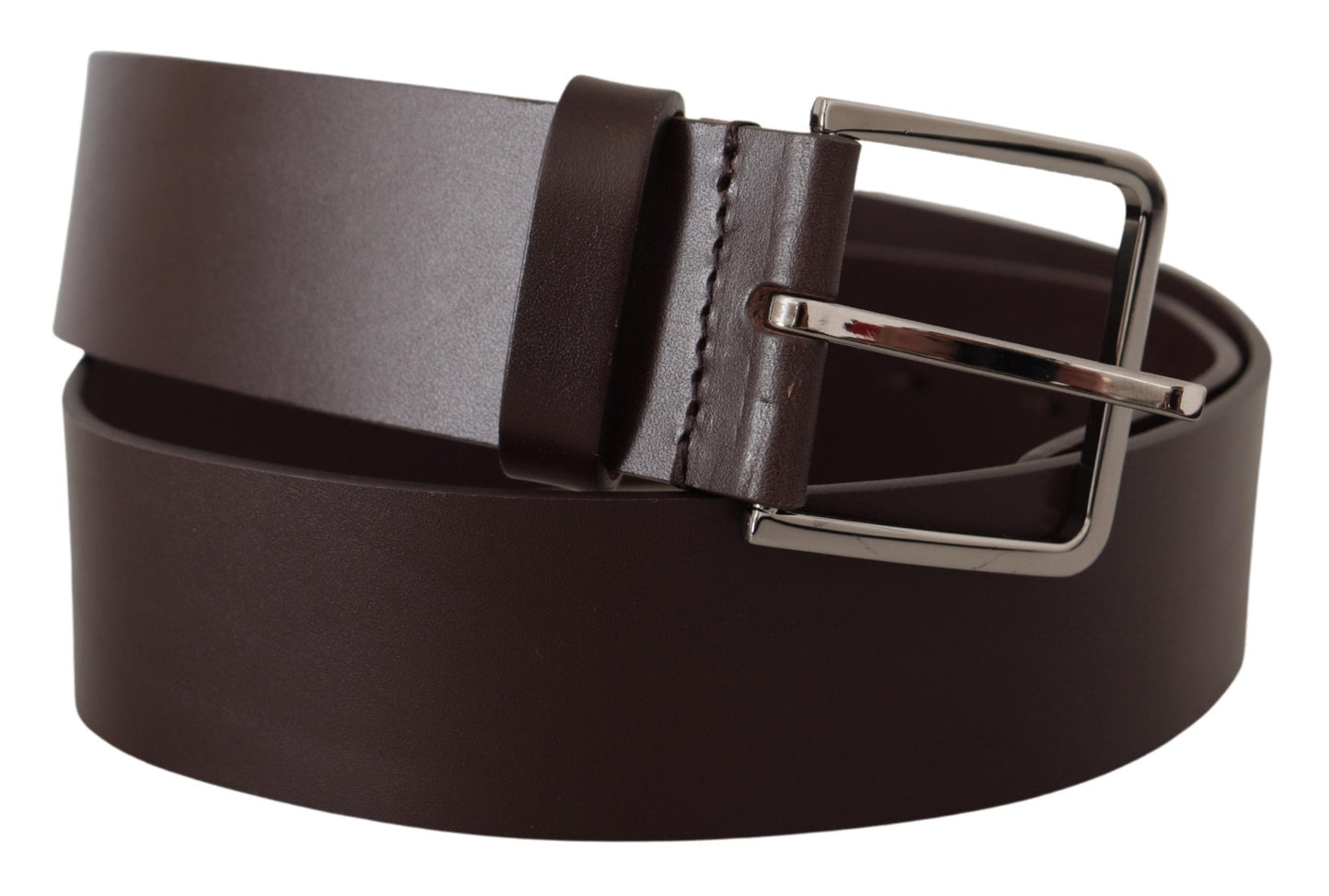 Dolce & Gabbana Elegant Dark Brown Leather Belt - KALAJ