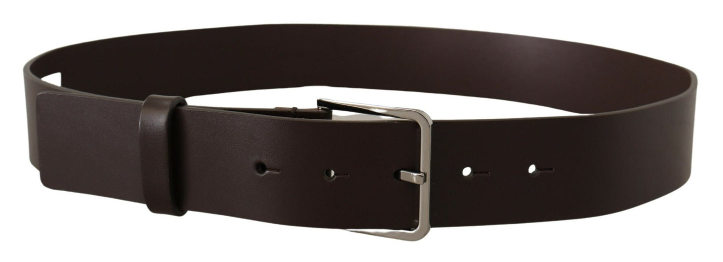 Dolce & Gabbana Elegant Dark Brown Leather Belt - KALAJ