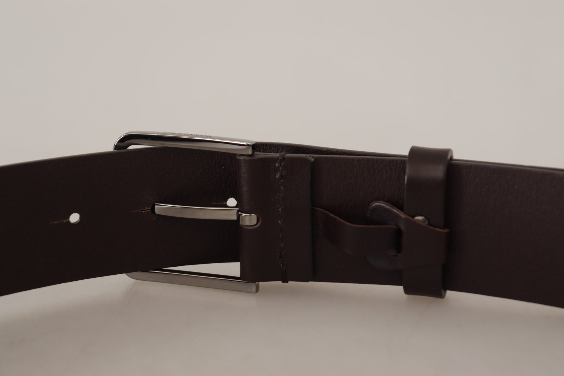 Dolce & Gabbana Elegant Dark Brown Leather Belt - KALAJ