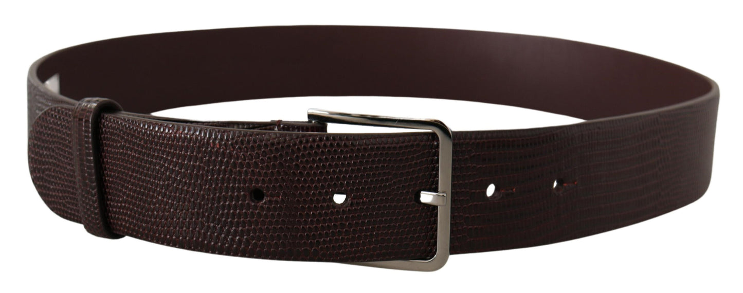 Dolce & Gabbana Elegant Dark Brown Leather Belt - KALAJ