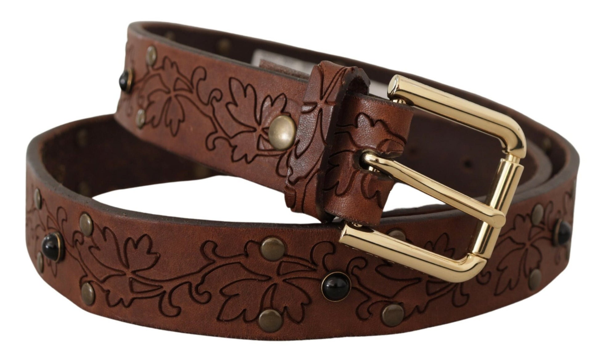 Dolce & Gabbana Elegant Leather Belt with Metal Buckle - KALAJ