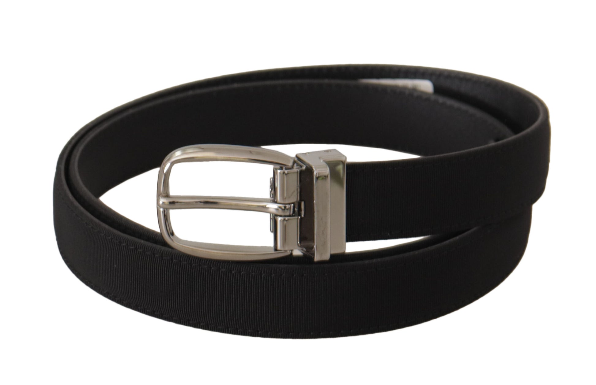 Dolce & Gabbana Elegant Black Canvas & Leather Belt - KALAJ