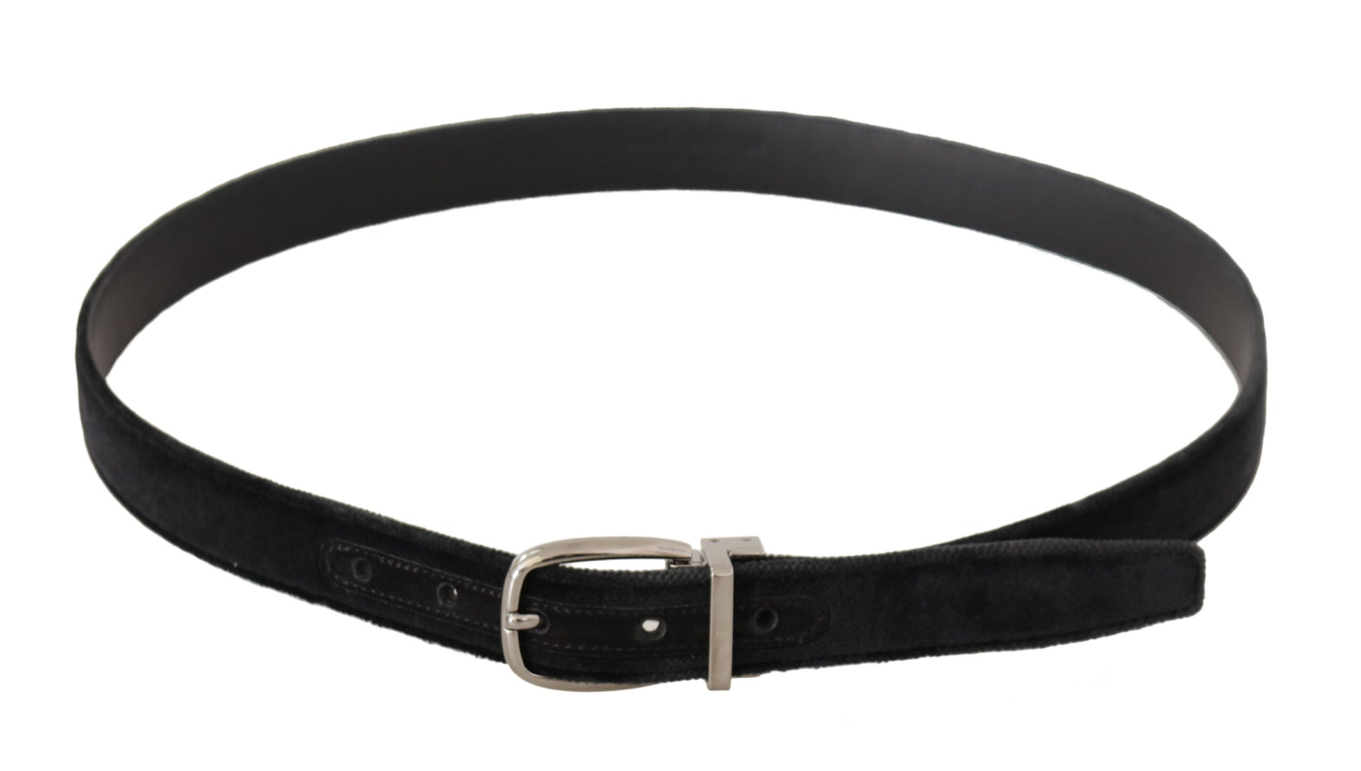 Dolce & Gabbana Elegant Velvet Designer Belt with Logo Engraved Buckle - KALAJ