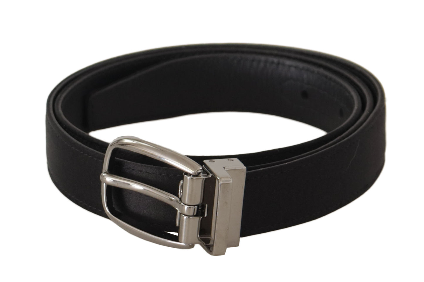 Dolce & Gabbana Elegant Silk Leather Belt with Logo Buckle - KALAJ