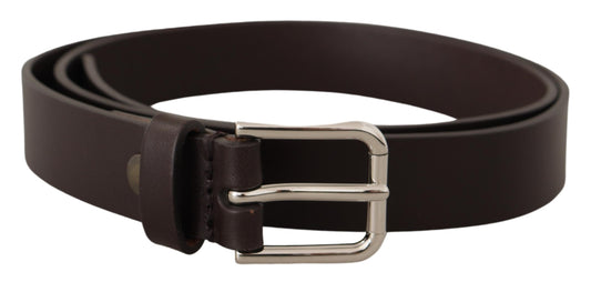 Dolce & Gabbana Elegant Leather Belt With Logo Buckle - KALAJ