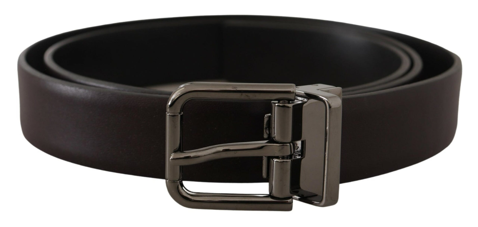 Dolce & Gabbana Elegant Dark Brown Leather Belt - KALAJ