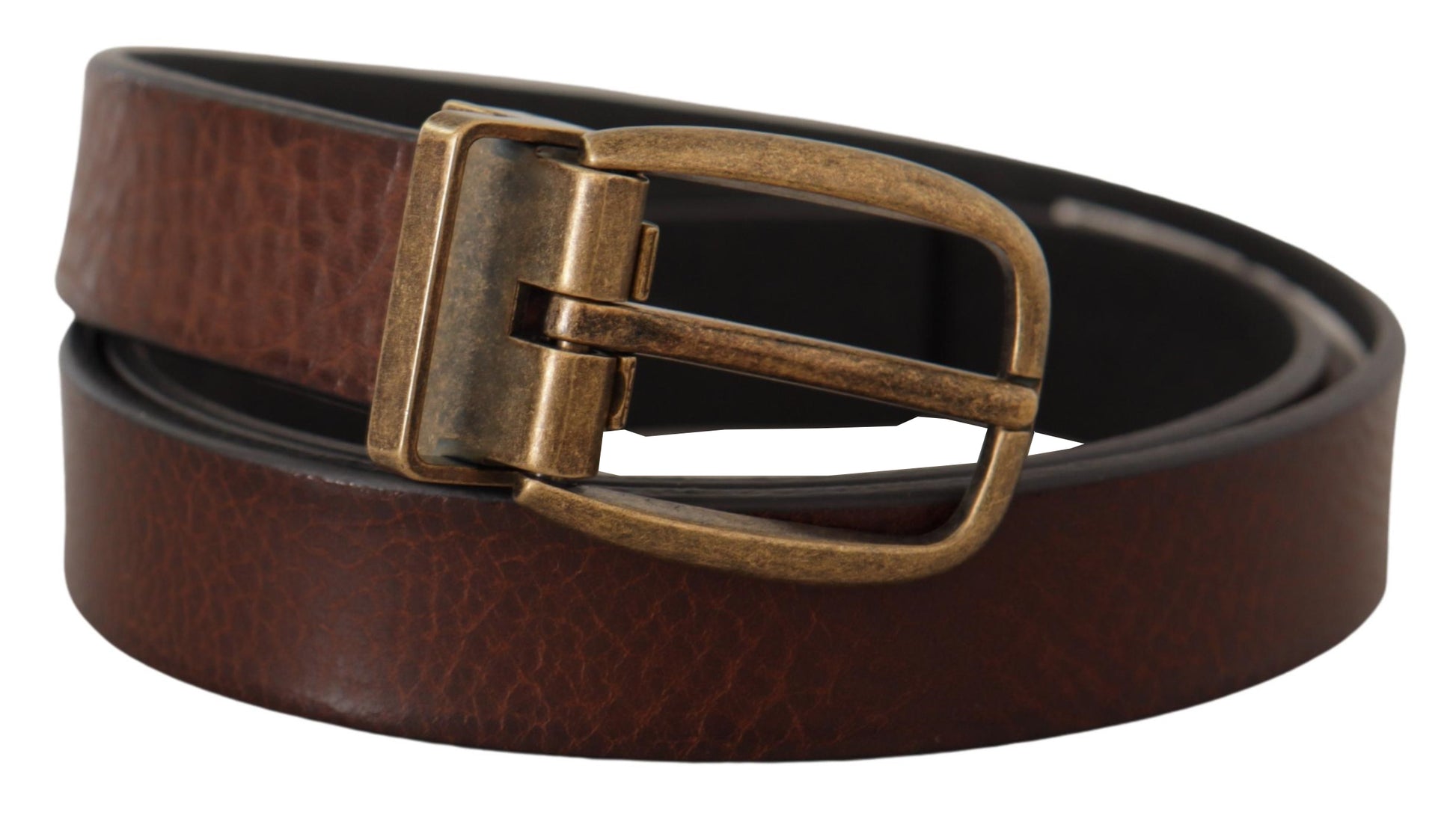 Dolce & Gabbana Elegant Leather Belt with Metal Buckle - KALAJ