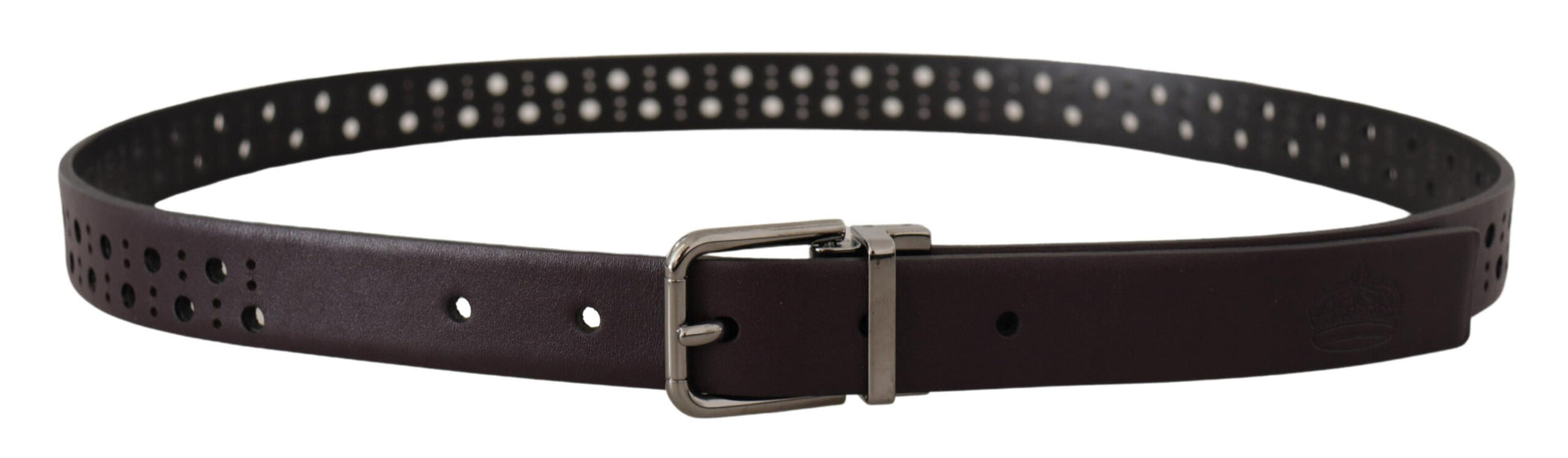 Dolce & Gabbana Elegant Dark Purple Leather Belt - KALAJ