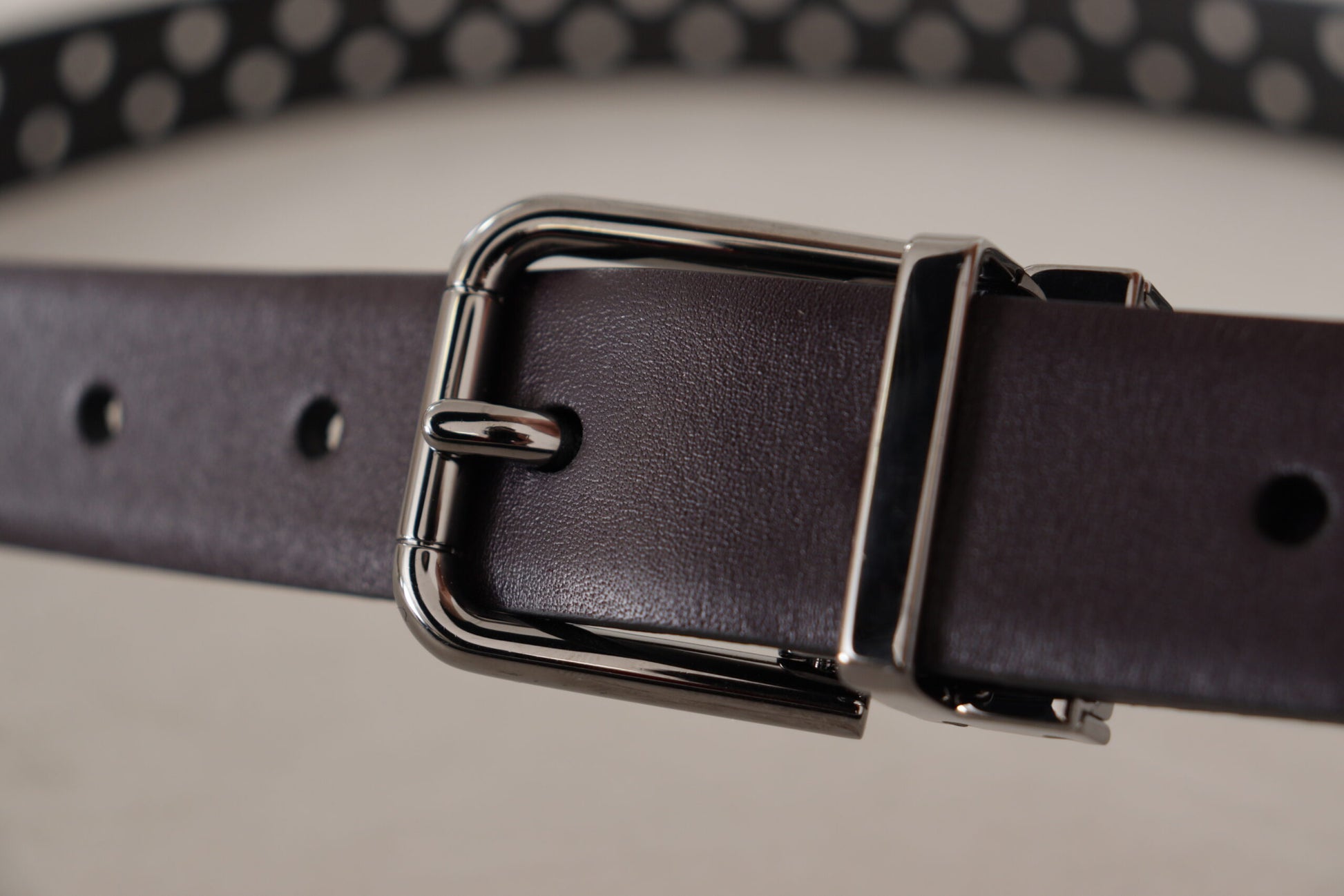 Dolce & Gabbana Elegant Dark Purple Leather Belt - KALAJ