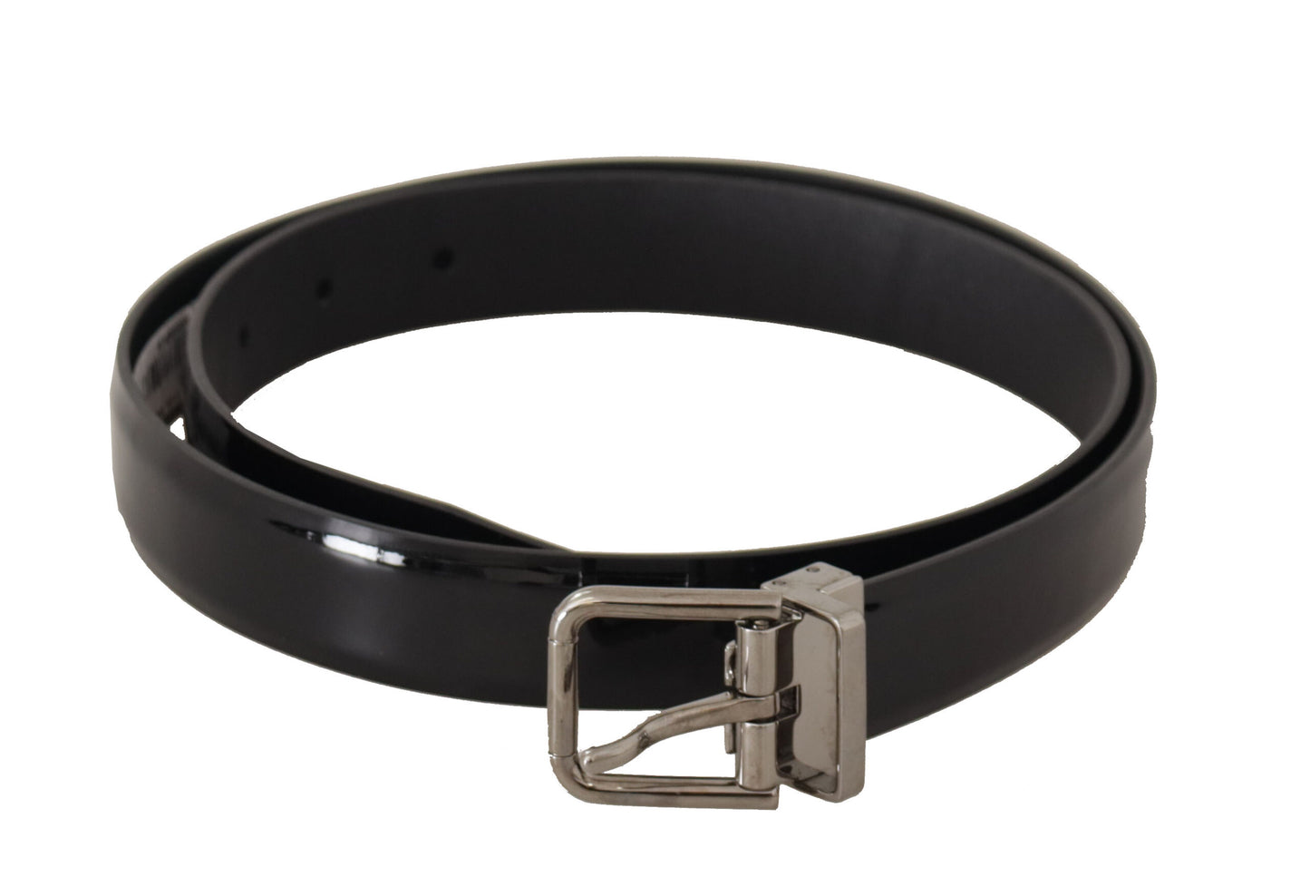 Dolce & Gabbana Elegant Black Leather Belt with Metal Buckle - KALAJ