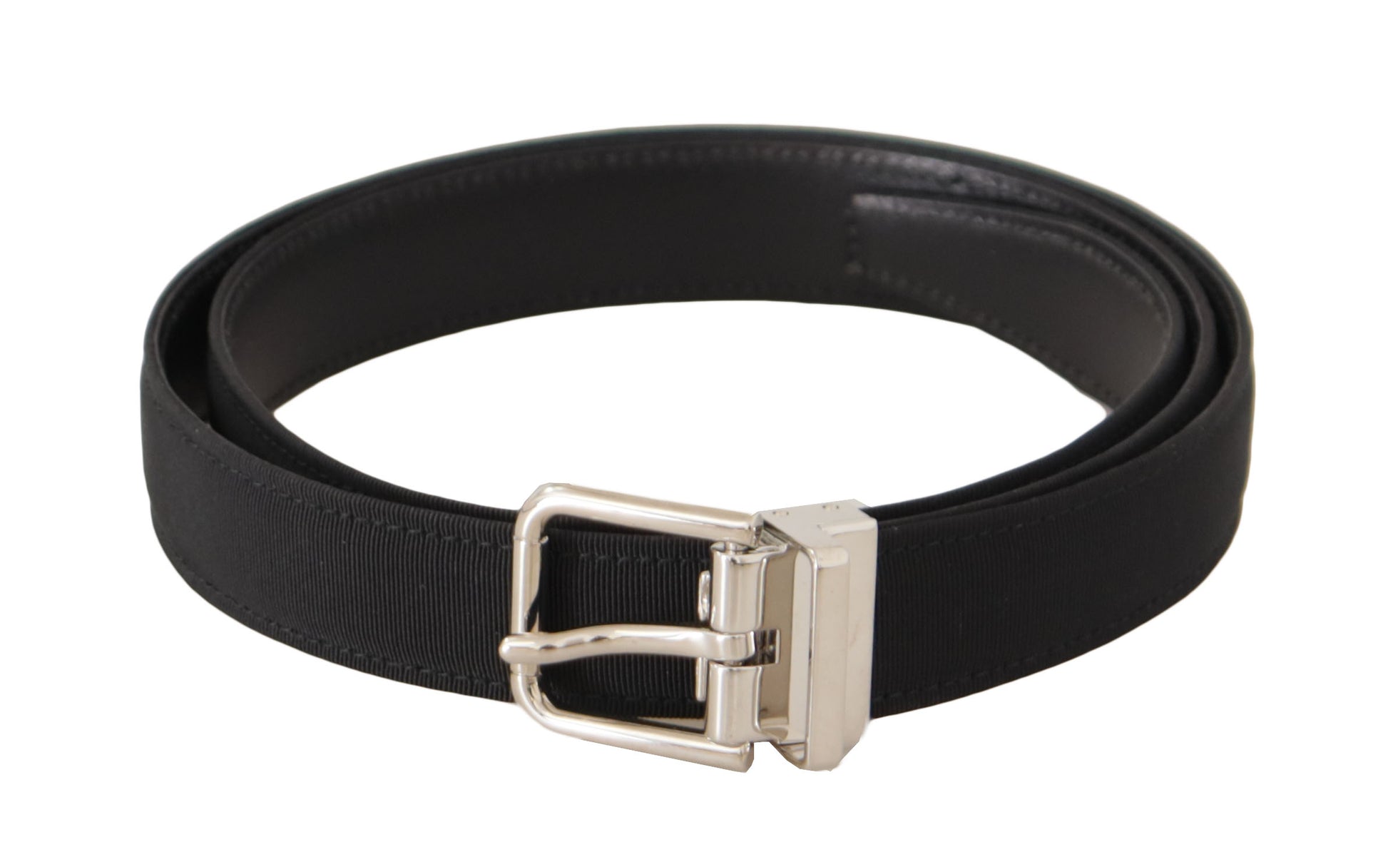 Dolce & Gabbana Elegant Black Canvas and Leather Belt - KALAJ