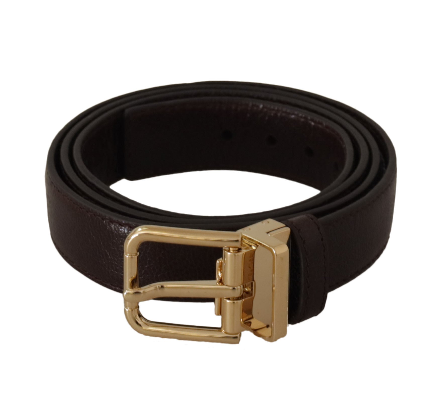 Dolce & Gabbana Elegant Leather Belt with Metal Buckle - KALAJ