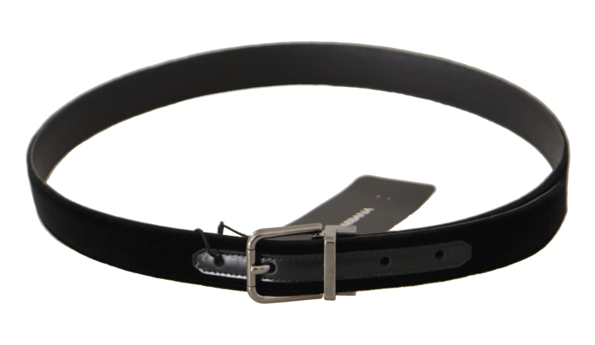Dolce & Gabbana Elegant Black Cotton-Leather D&G Belt - KALAJ