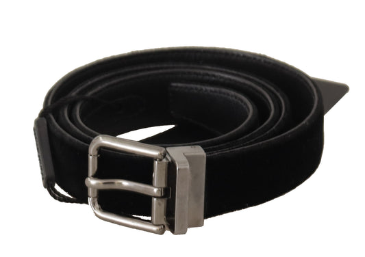 Dolce & Gabbana Elegant Black Cotton-Leather D&G Belt - KALAJ