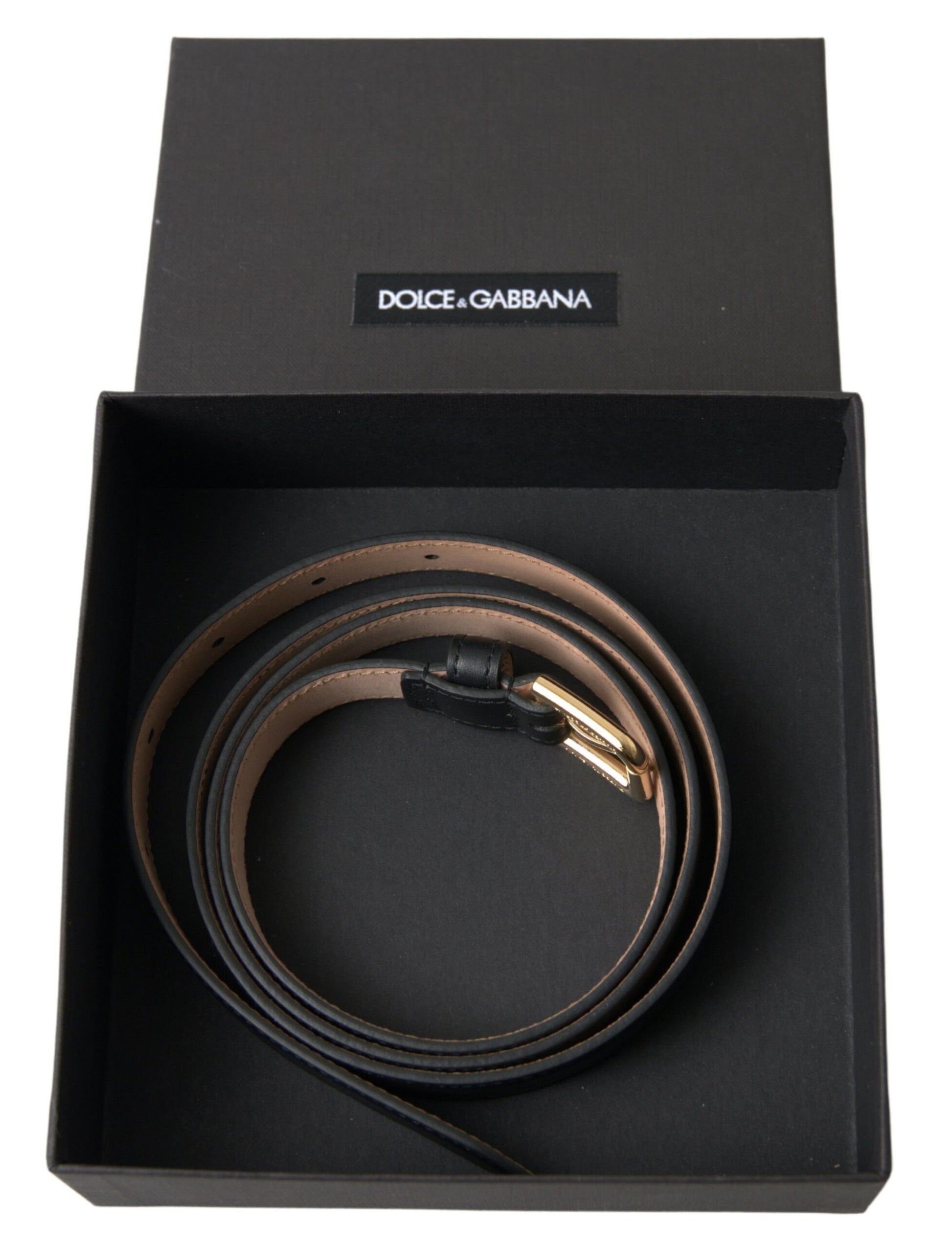 Dolce & Gabbana Elegant Italian Leather Belt with Metal Buckle - KALAJ