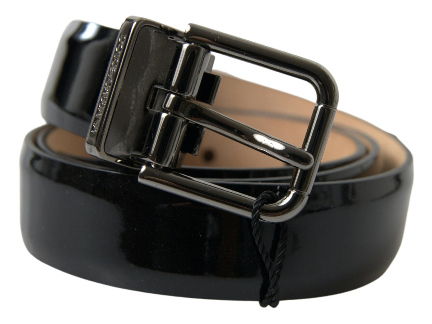 Dolce & Gabbana Elegant Black Leather Belt with Metal Buckle - KALAJ