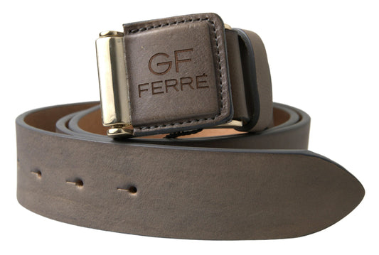 GF Ferre Elegant Leather Fashion Belt with Engraved Buckle - KALAJ