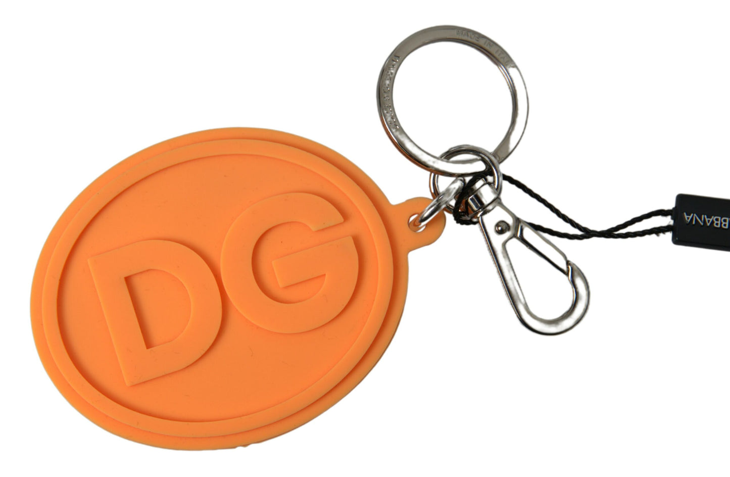 Dolce & Gabbana Chic Orange & Gold Keychain Accessory - KALAJ