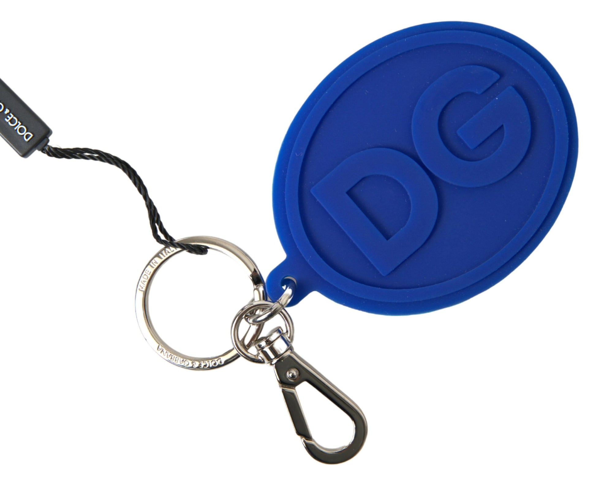 Dolce & Gabbana Chic Brass and Rubber Logo Keychain - KALAJ