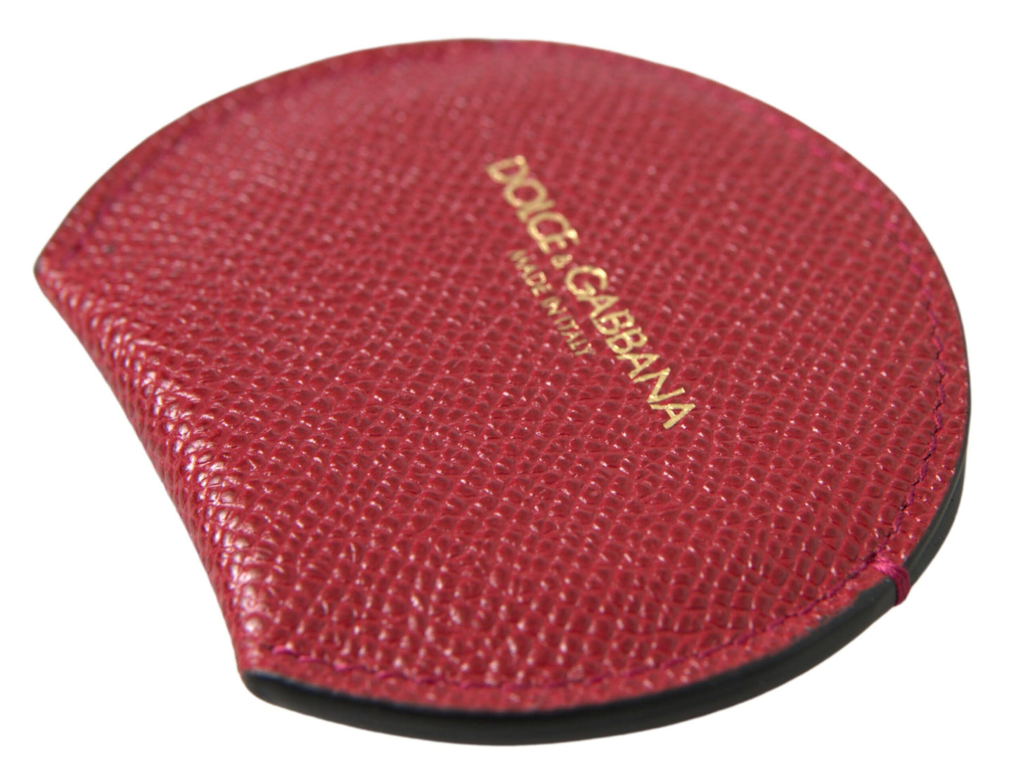 Dolce & Gabbana Chic Red Leather Hand Mirror Holder - KALAJ