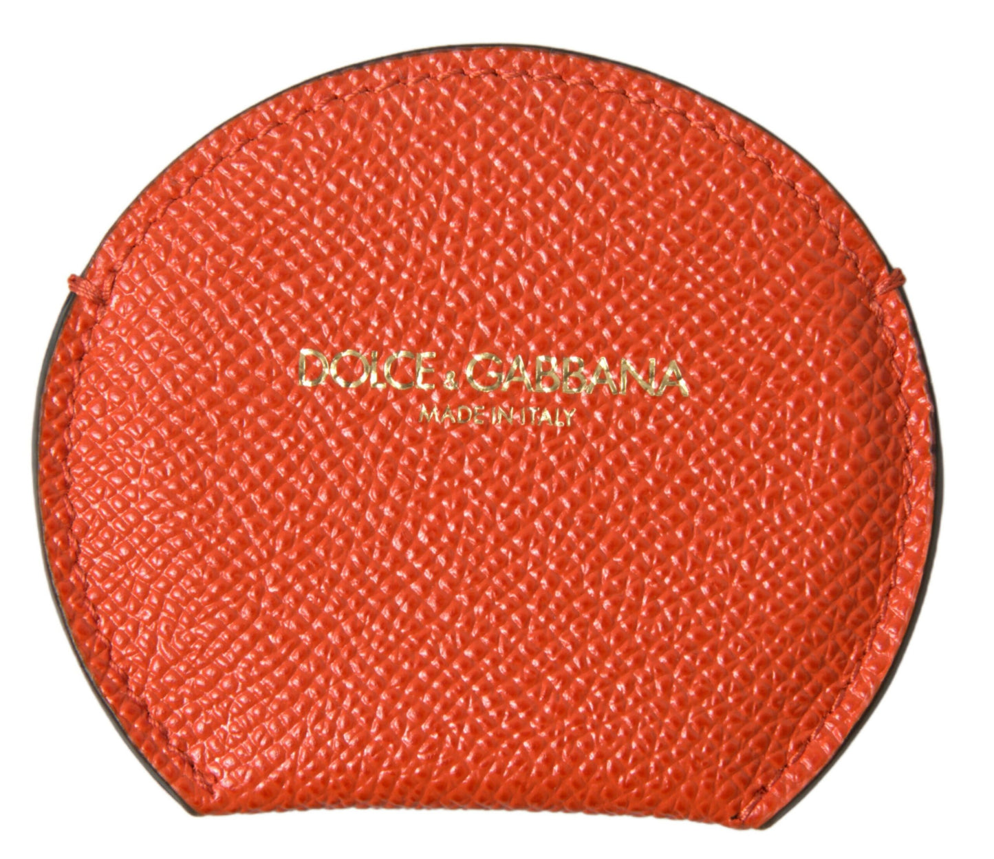 Dolce & Gabbana Elegant Orange Calfskin Mirror Holder - KALAJ