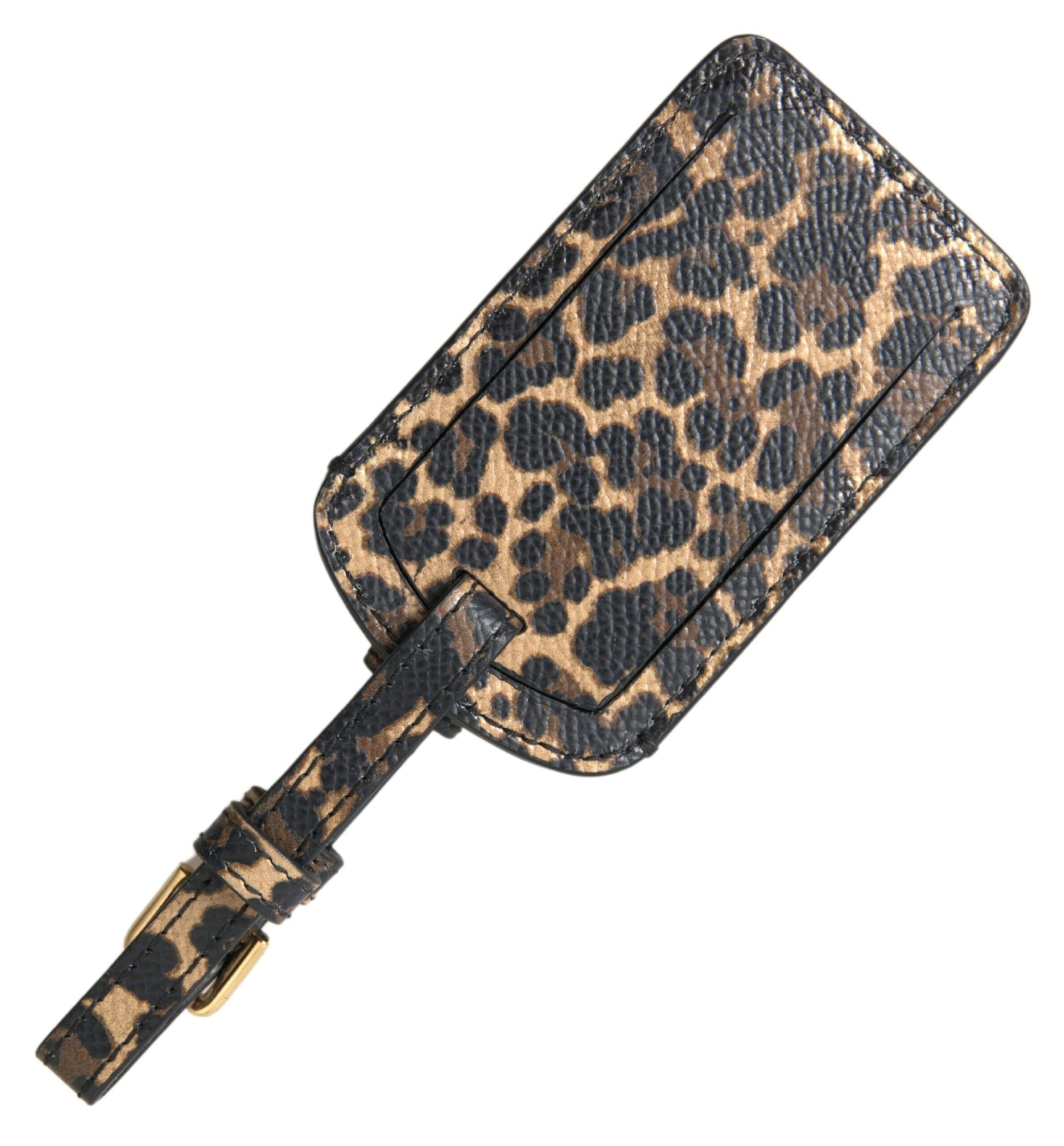 Dolce & Gabbana Elegant Leopard Leather Luggage Tag - KALAJ