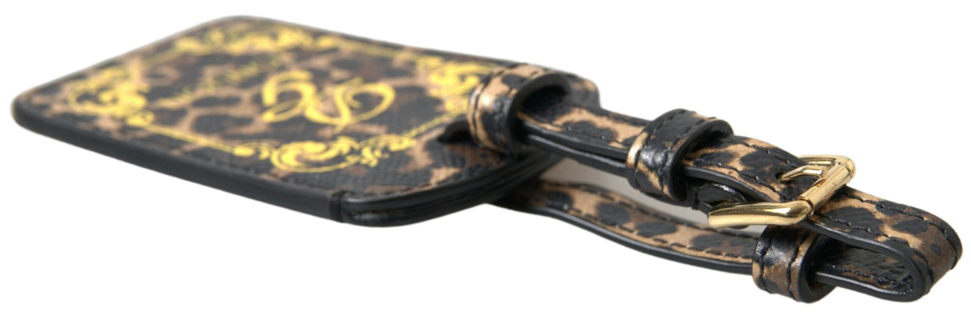 Dolce & Gabbana Elegant Leopard Leather Luggage Tag - KALAJ