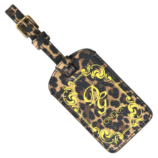 Dolce & Gabbana Elegant Leopard Leather Luggage Tag - KALAJ