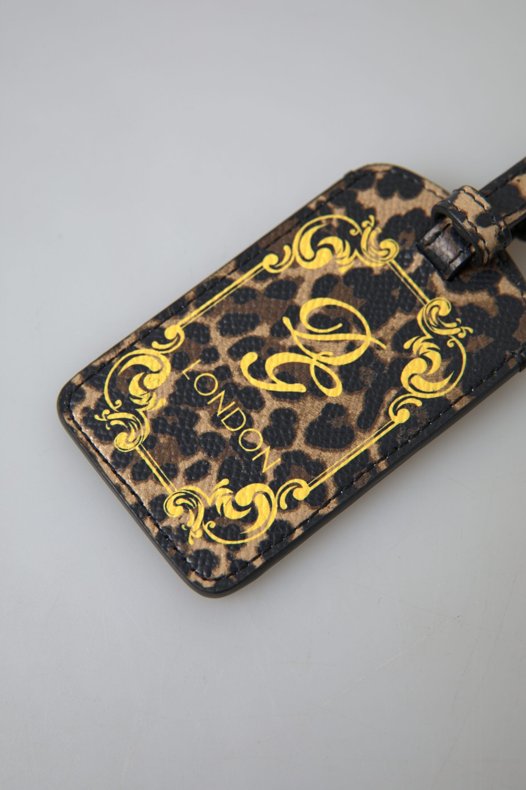 Dolce & Gabbana Elegant Leopard Leather Luggage Tag - KALAJ