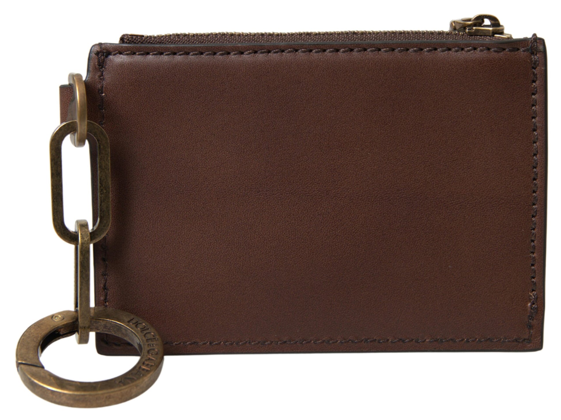 Dolce & Gabbana Elegant Brown Leather Coin Purse Wallet - KALAJ